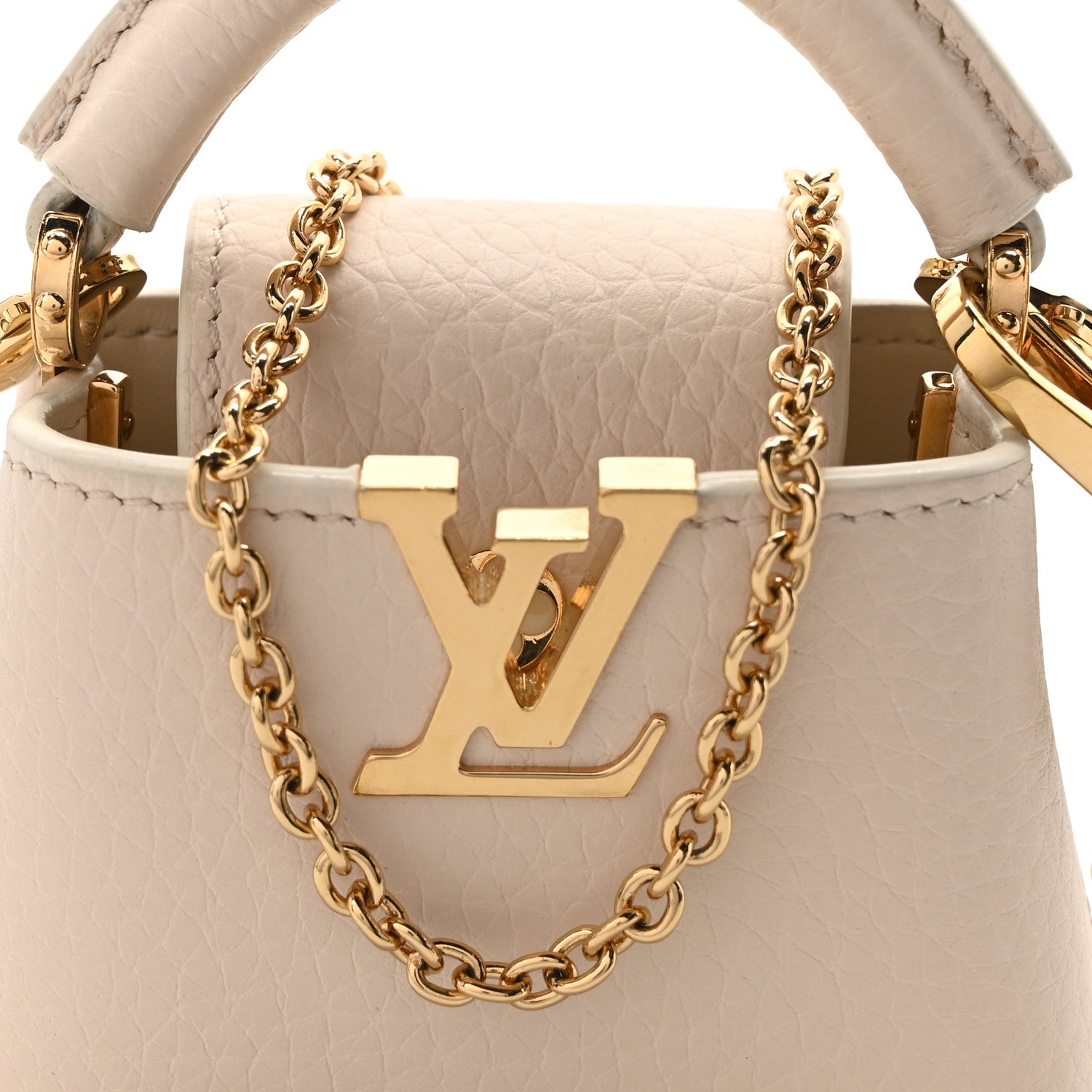 Louis Vuitton Taurillon Capucines Micro Bag Charm Beige 7 of 9