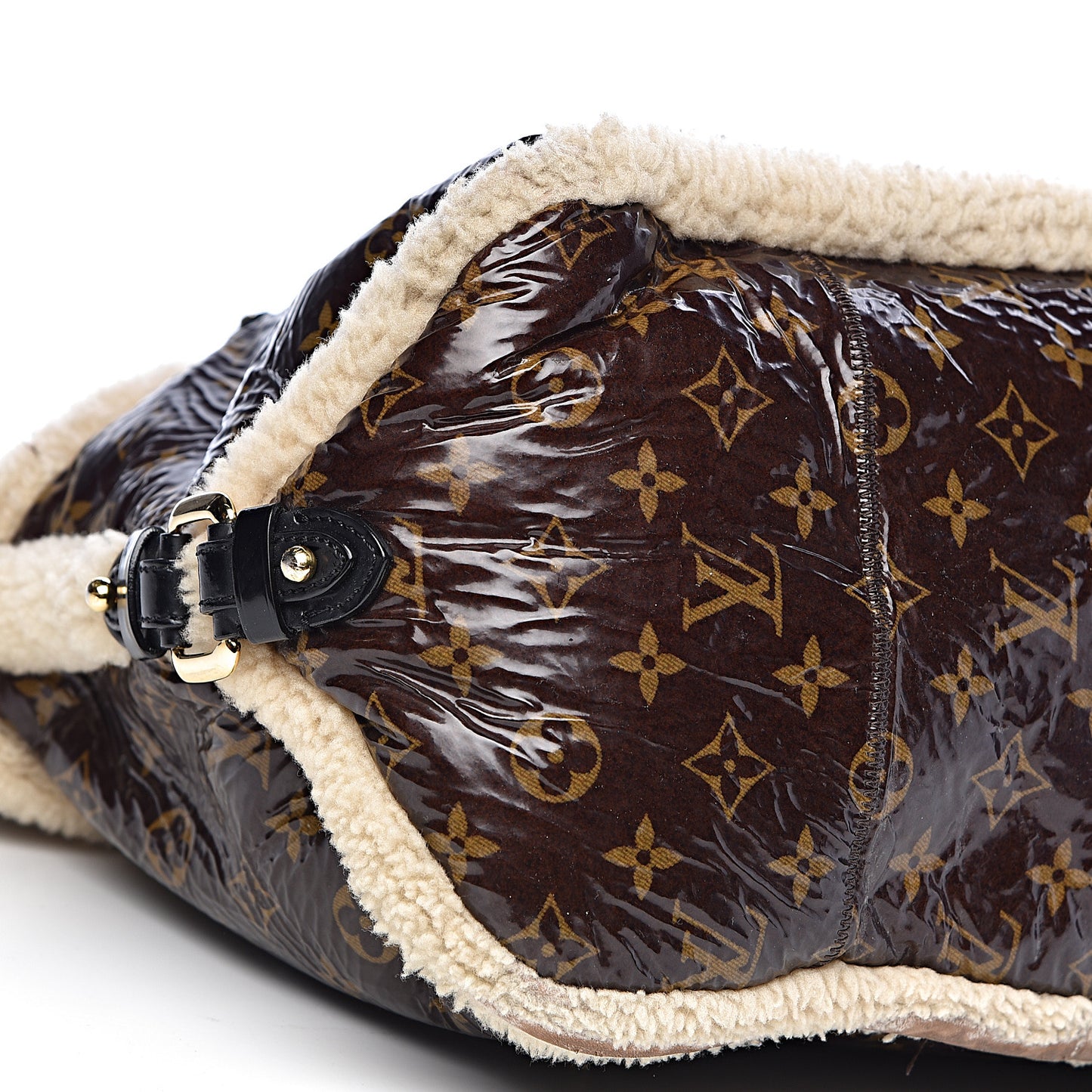 Patent Monogram Shearling Sac Thunder