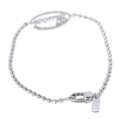Gucci 18K White Gold Diamond Script Logo Chain Bracelet 3 of 5