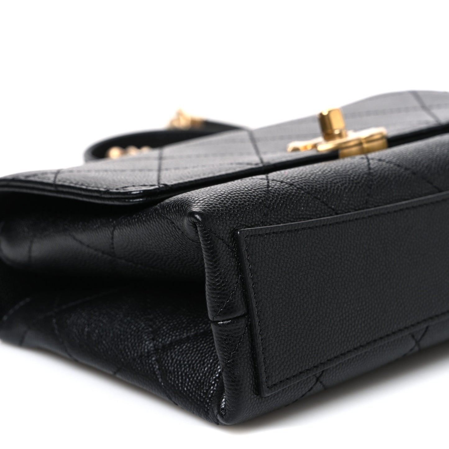 Caviar Quilted Mini Bracelet On Chain Flap Black
