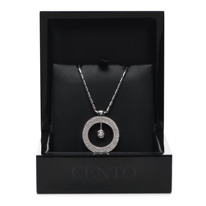 Roberto Coin 18K White Gold Diamond Large Cento O Pendant Necklace 6 of 6