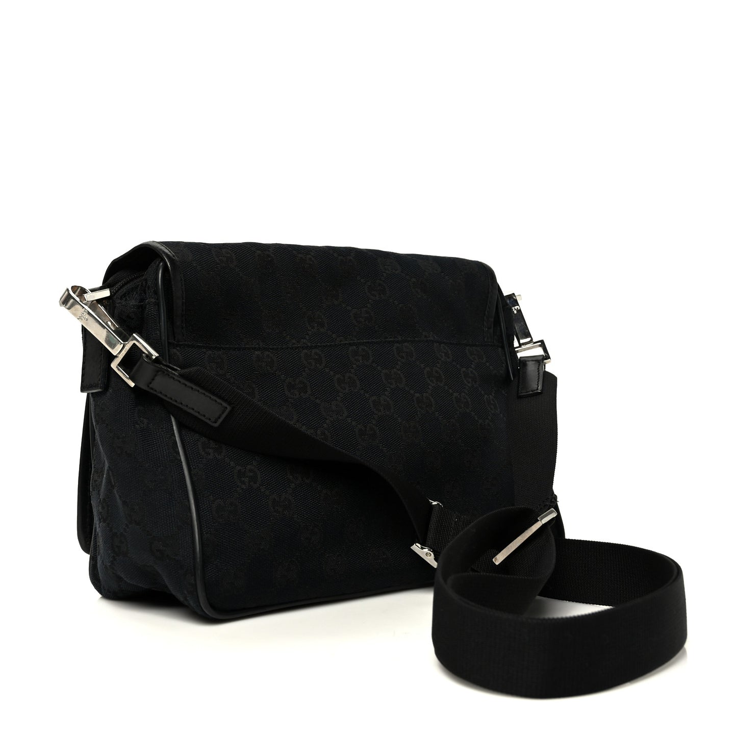 Monogram Flap Pocket Messenger Bag Black