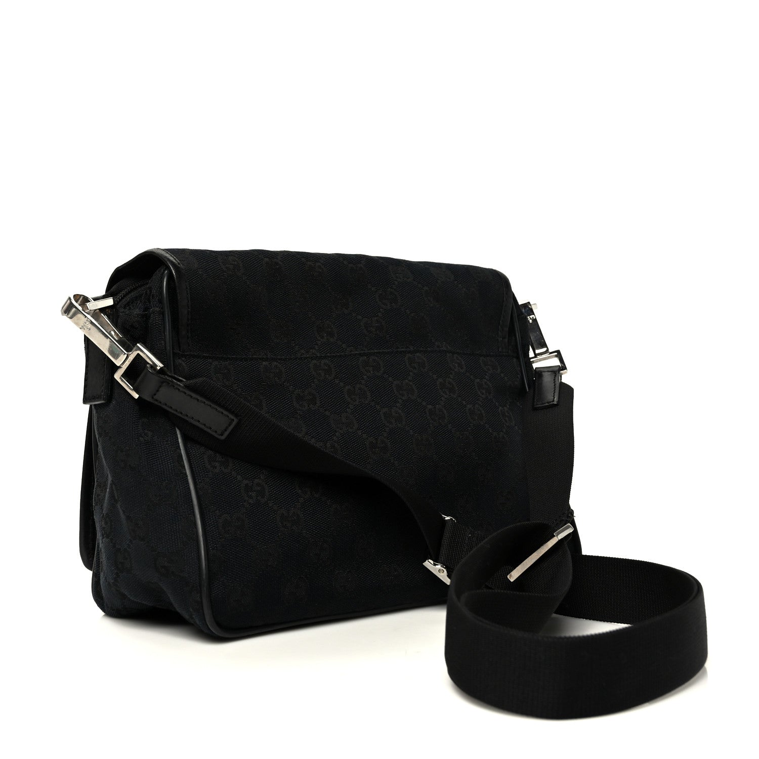 Gucci Monogram Flap Pocket Messenger Bag Black 3 of 9