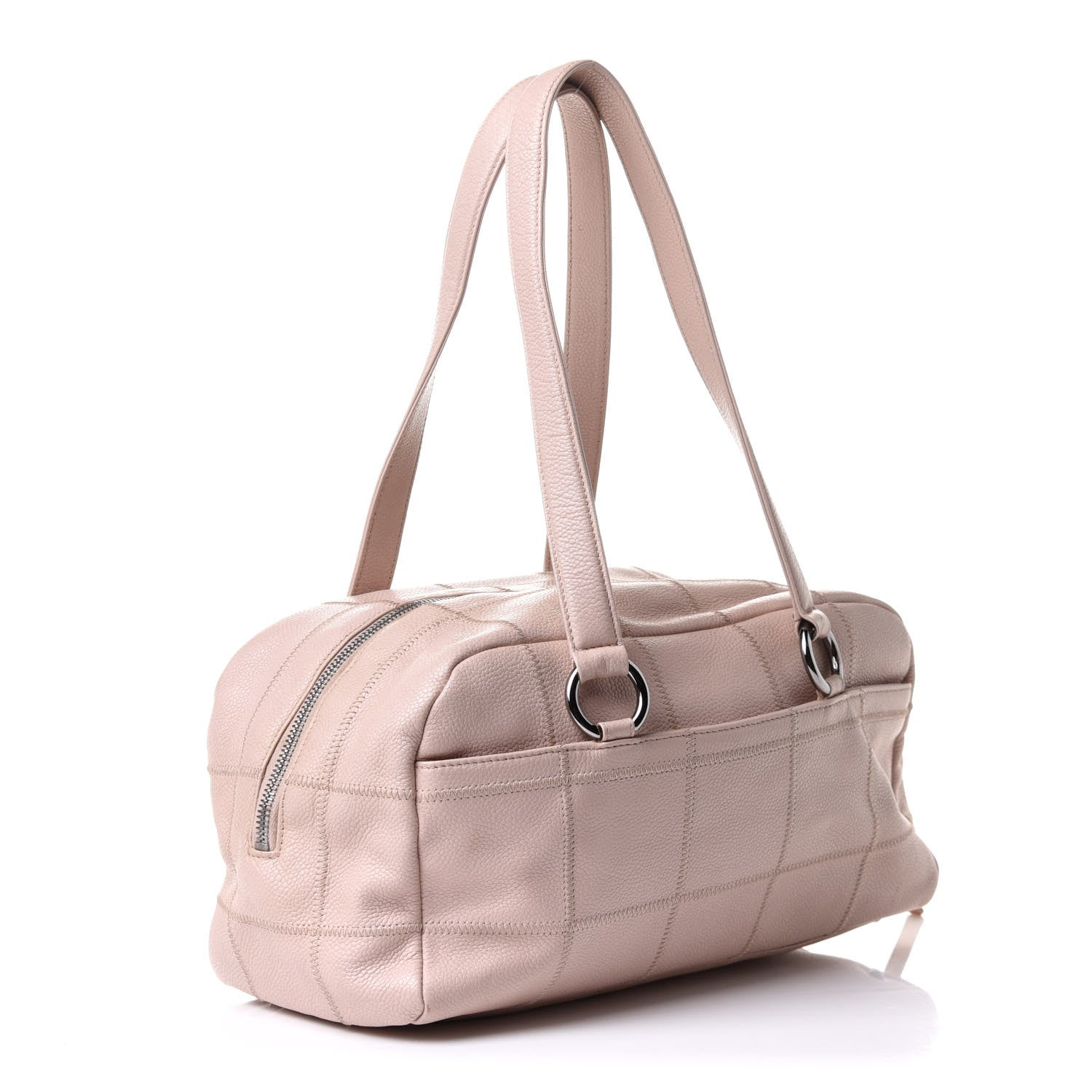 Chanel Caviar Square Stitched Bowler Pink 2 of 11