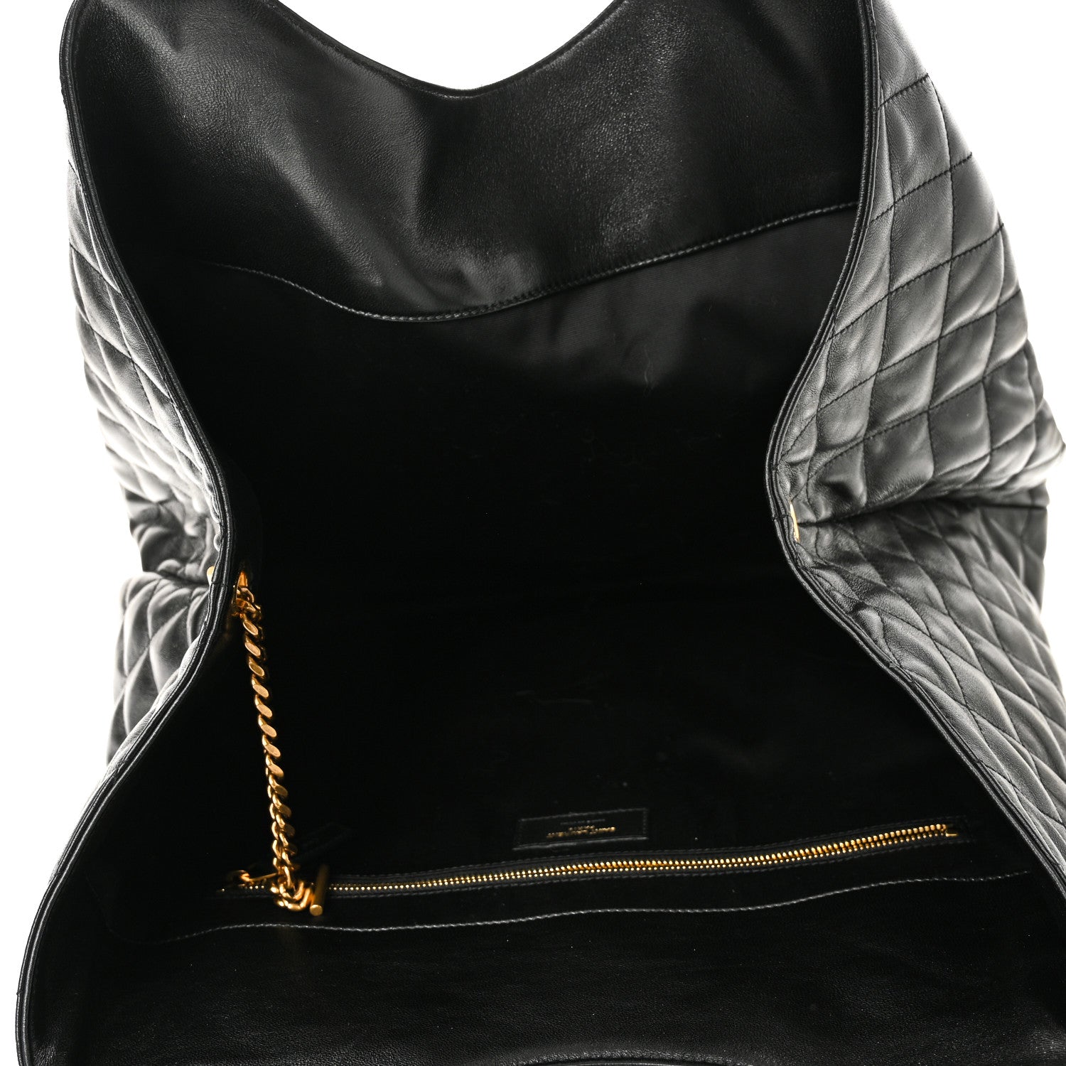 Saint Laurent Lambskin Quilted Maxi Icare Shopping Tote Black 6 of 10