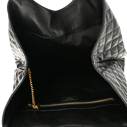 Saint Laurent Lambskin Quilted Maxi Icare Shopping Tote Black 6 of 10