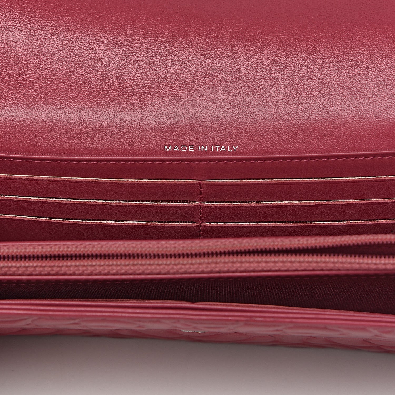 Chanel Lambskin Embossed Camellia Large Gusset Flap Wallet Pink 14 of 17