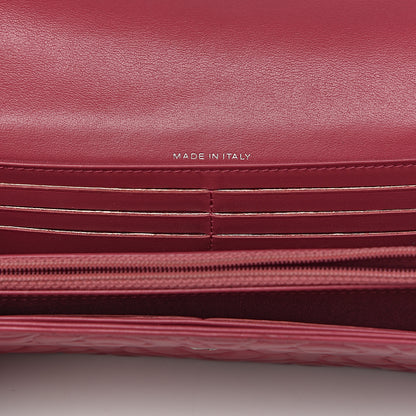 Chanel Lambskin Embossed Camellia Large Gusset Flap Wallet Pink 14 of 17