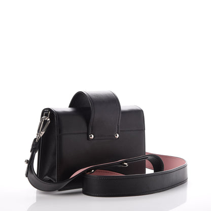 Prada City Calf Plex Ribbon Bag Black Rosa 3 of 9