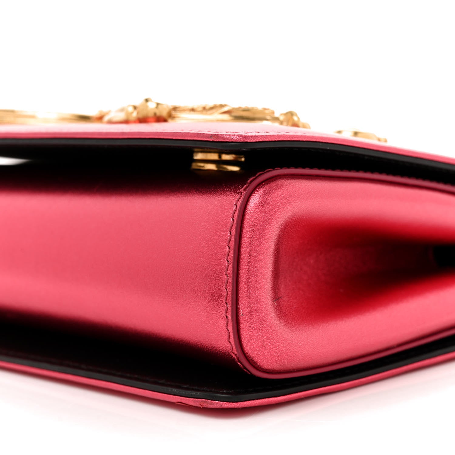 Dolce & Gabbana Metallic Calfskin DG Girls Shoulder Bag Red 9 of 16