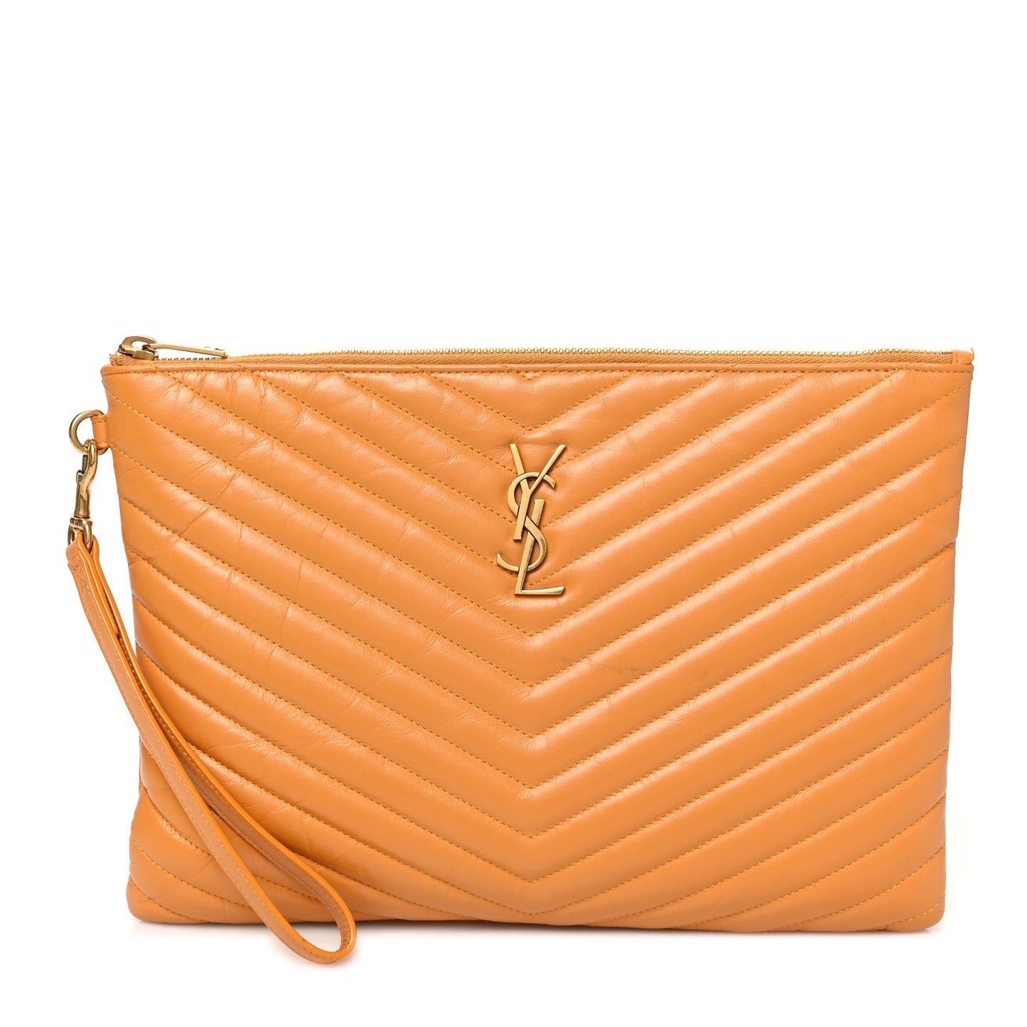 Calfskin Matelasse Monogram Cassandre Tablet Pouch Orange