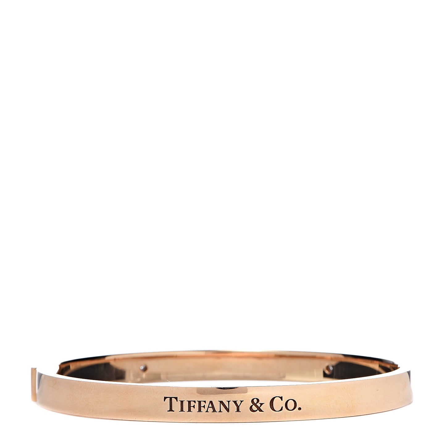 18K Rose Gold Diamond Hinged Bangle Bracelet