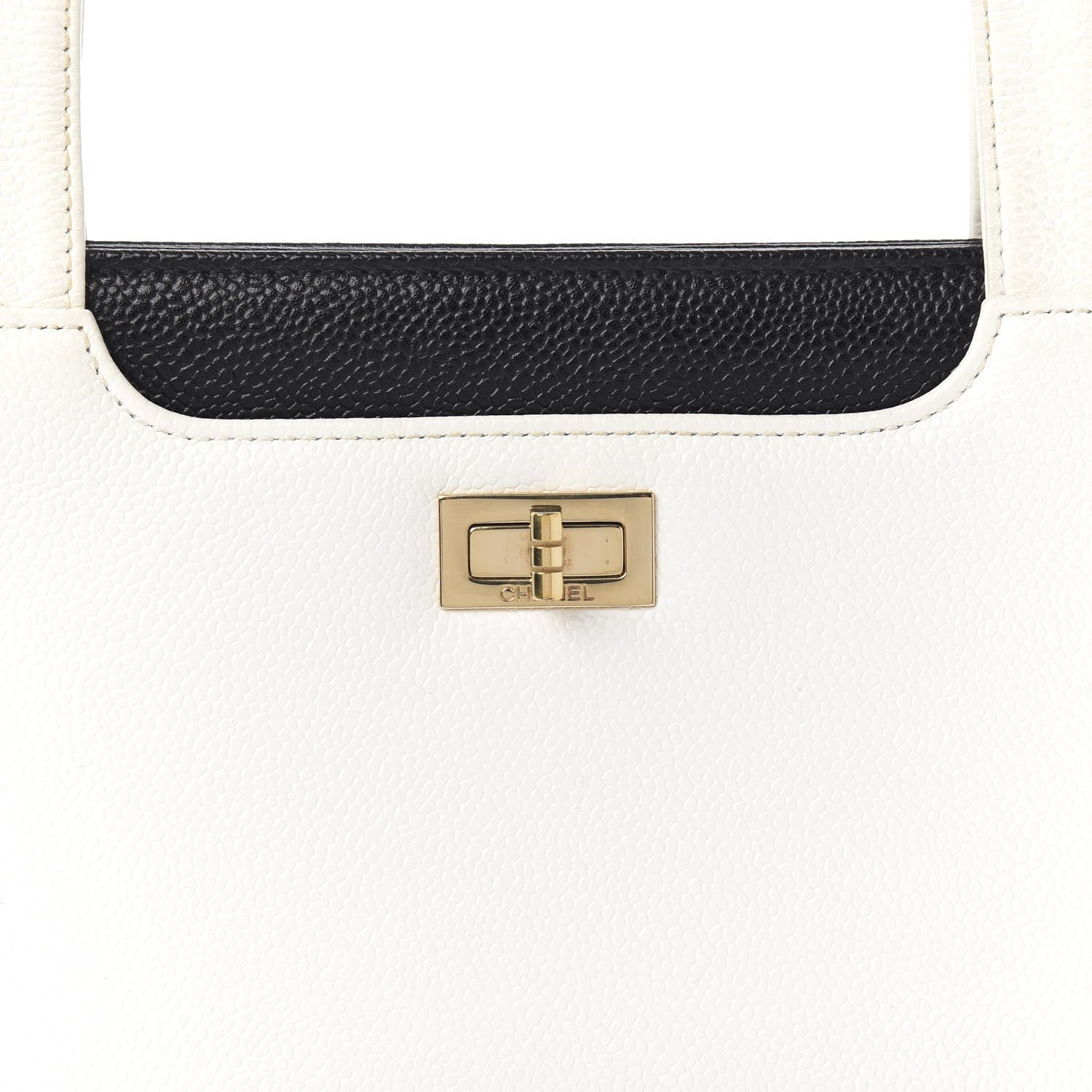 Chanel Caviar Mademoiselle Shoulder Bag Black White 9 of 9