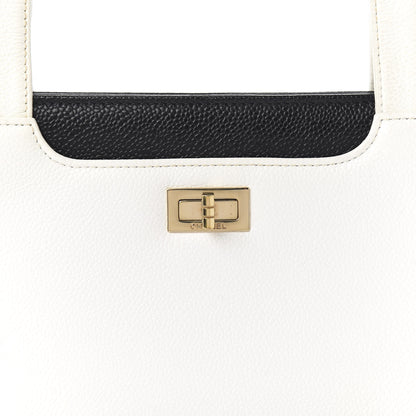 Chanel Caviar Mademoiselle Shoulder Bag Black White 9 of 9