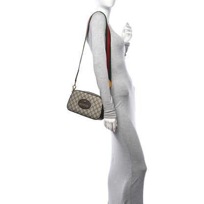 Gucci GG Supreme Monogram Web Neo Vintage Shoulder Bag Beige New Acero Crop 2 of 11