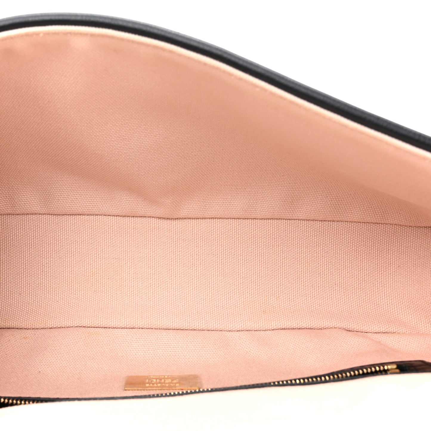Canvas Vitello King FF Embroidered Baguette Rosa Quarzo Black