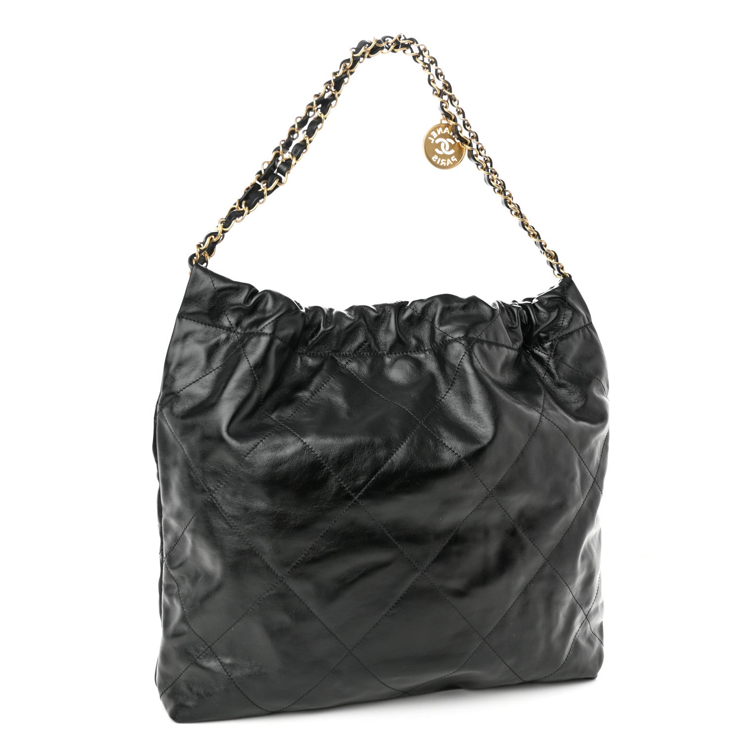 Chanel Shiny Calfskin Quilted Chanel 22 Black 4 of 11