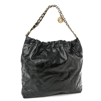 Chanel Shiny Calfskin Quilted Chanel 22 Black 4 of 11