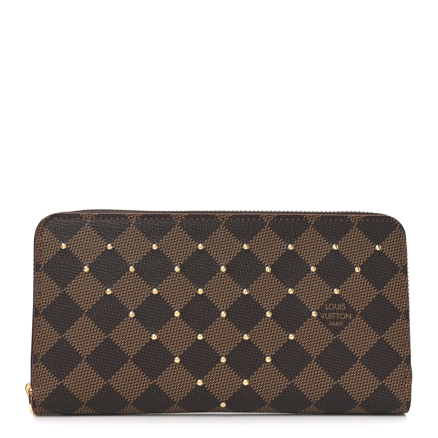 Louis Vuitton Damier Ebene Studded Zippy Wallet Cherry 1 of 6