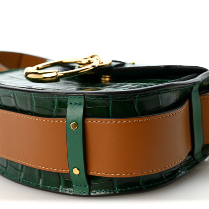 Chloe Calfskin Crocodile Embossed Small Tess Bag Woodsy Green 9 of 9