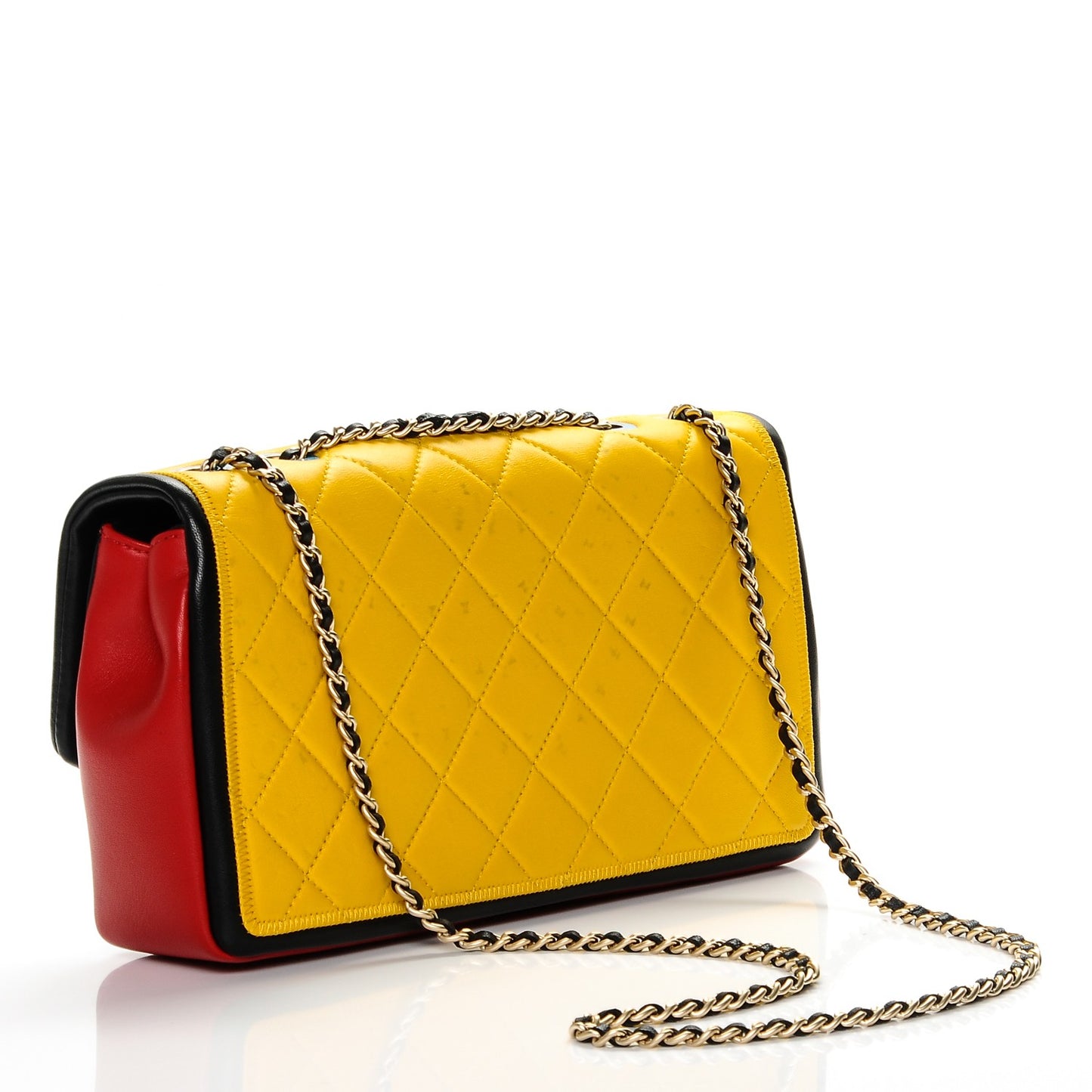 Lambskin Tri-Color Medium Graphic Flap Multicolor