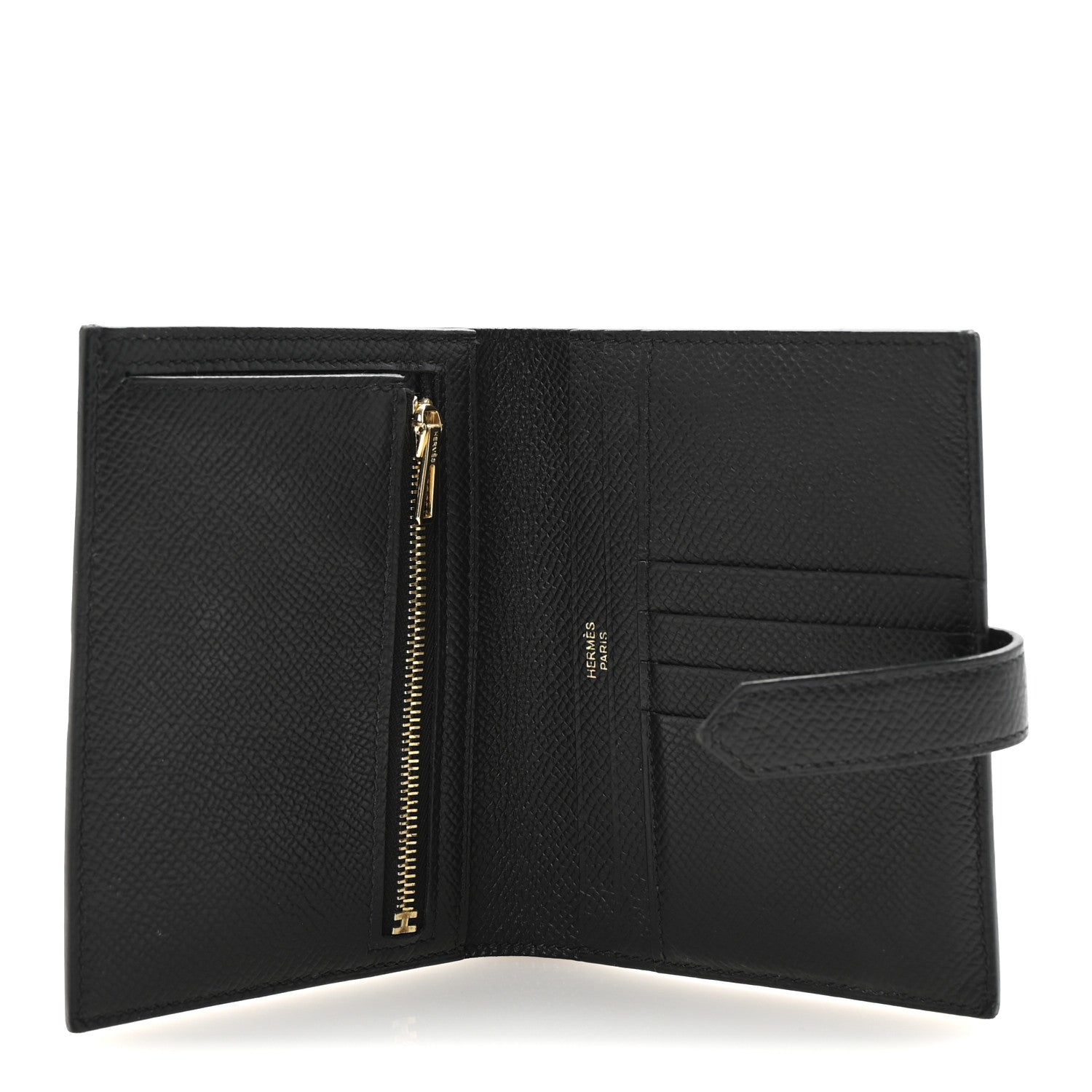 Hermes Epsom Bearn Compact Wallet Black 5 of 7