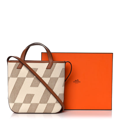 Hermes Swift Toile H Cabas H En Biais 27 Ecru Naturel Gold 11 of 11