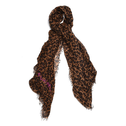 Louis Vuitton Cashmere Silk Leopard Etole Stole Marron 1 of 4