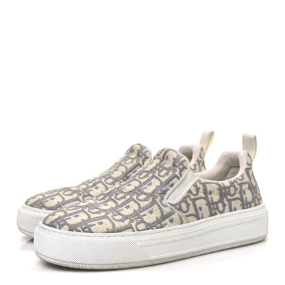 Christian Dior Canvas Oblique Embroidered Womens Solar Slip On Sneakers 37 Grey Stone 4 of 11