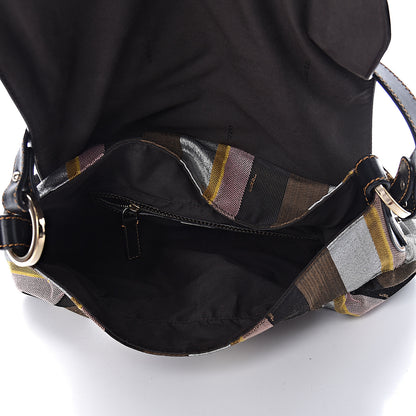 Fendi Pequin Large Chef Shoulder Bag Multicolor Rosa Black 5 of 10