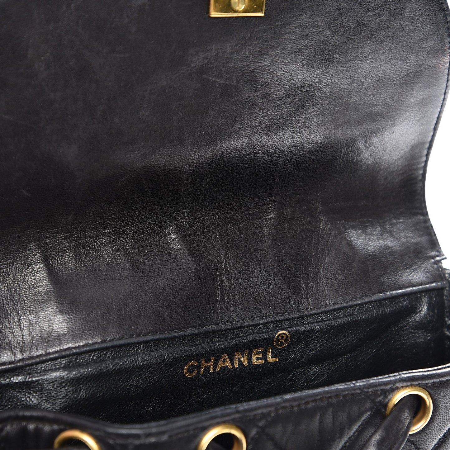 Lambskin Quilted Backpack Black