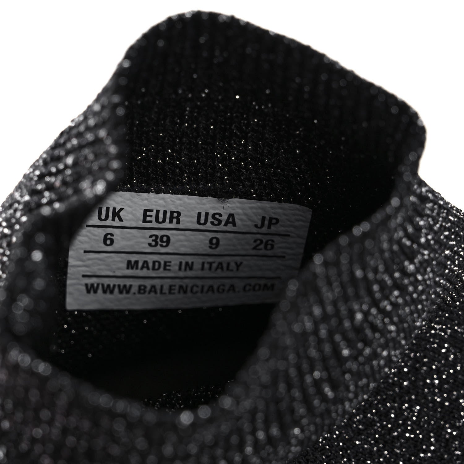 Balenciaga Knit Metal Womens Speed Sneakers 39 Black Gold 8 of 8