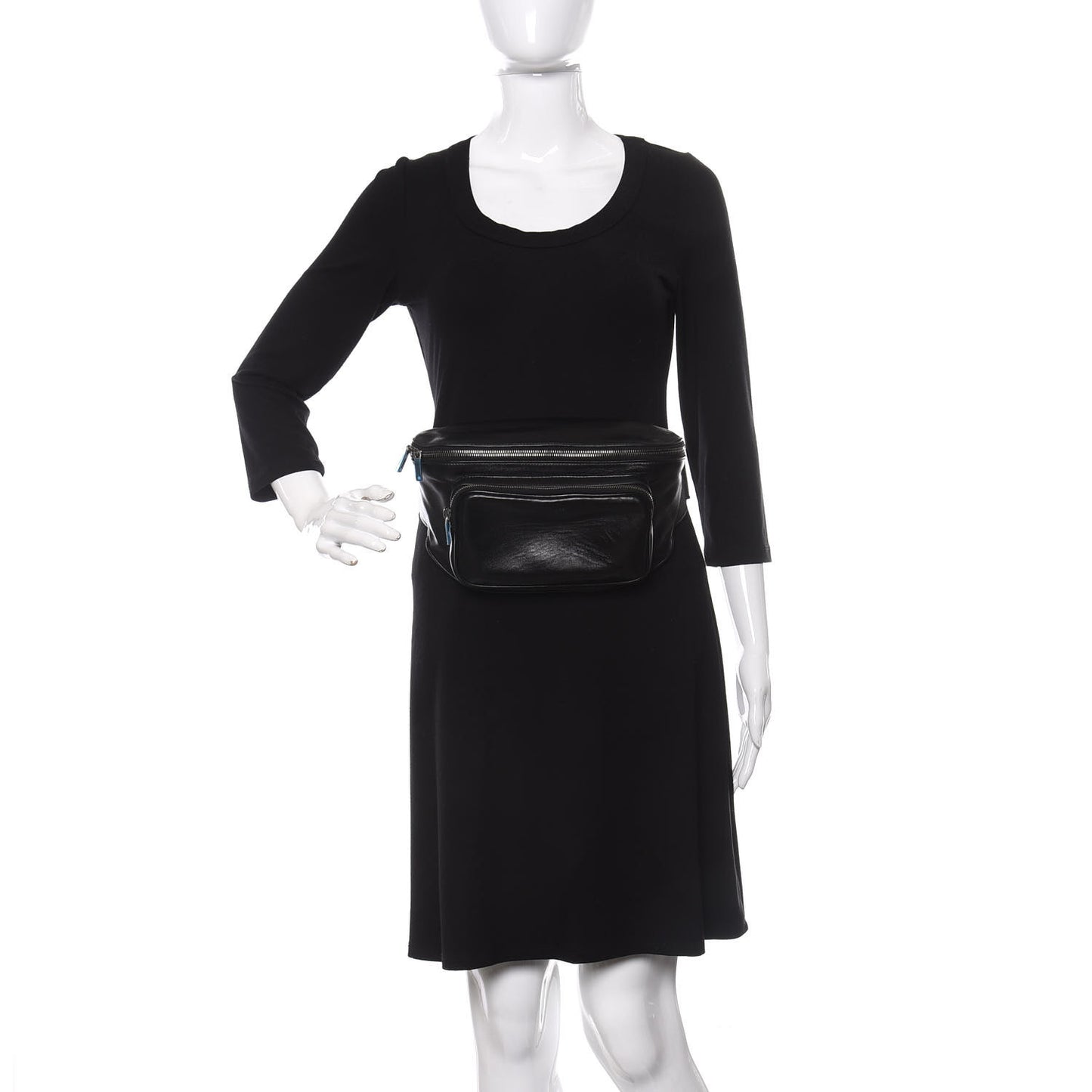 Lambskin Subway Belt Bag Black