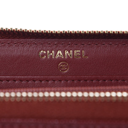 Chanel Caviar Quilted Large Gusset Zip Around Wallet Red 7 of 11