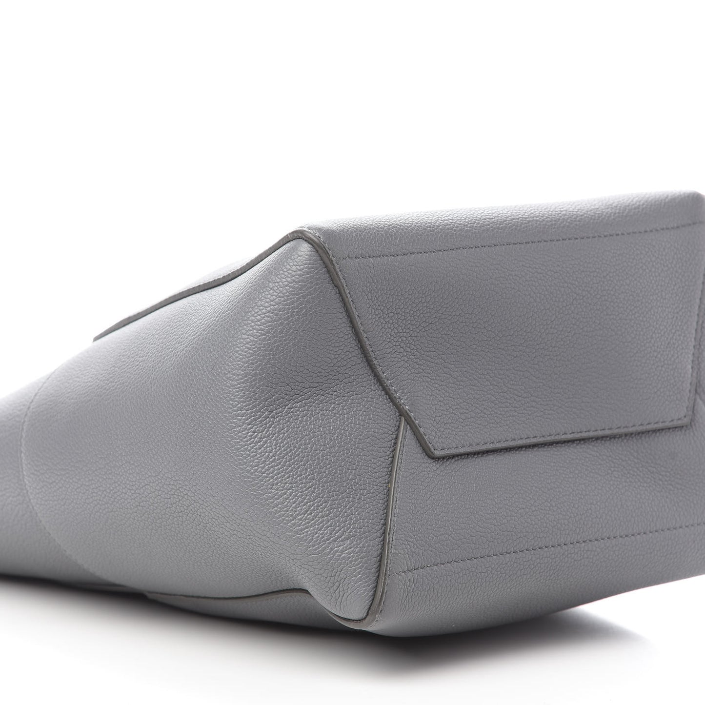 Soft Grained Calfskin Sangle Bucket Bag Grey