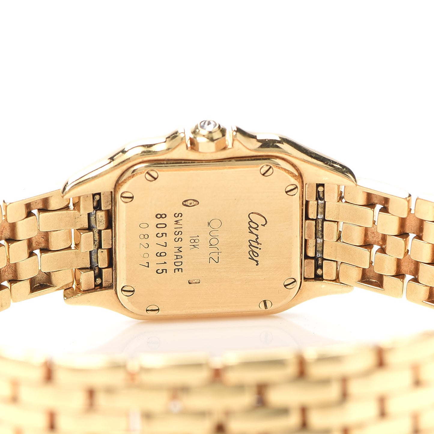 18K Yellow Gold Diamond Pave 22mm Panthere Quartz Watch