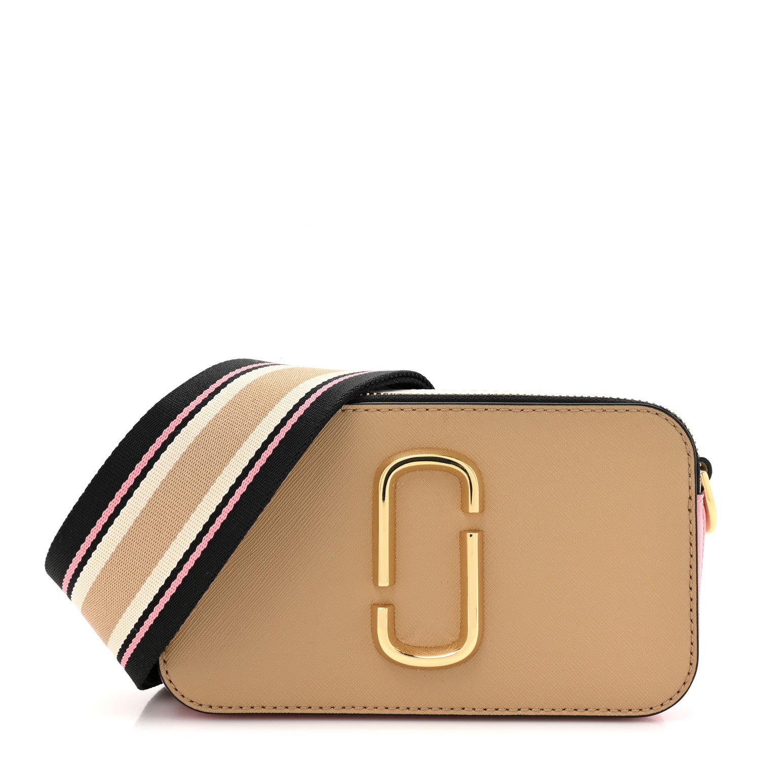Marc Jacobs Saffiano Small Snapshot Camera Bag Beige Pink Multicolor 1 of 10