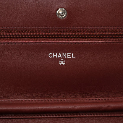 Chanel Caviar Timeless CC Wallet on Chain WOC Dark Red 6 of 16