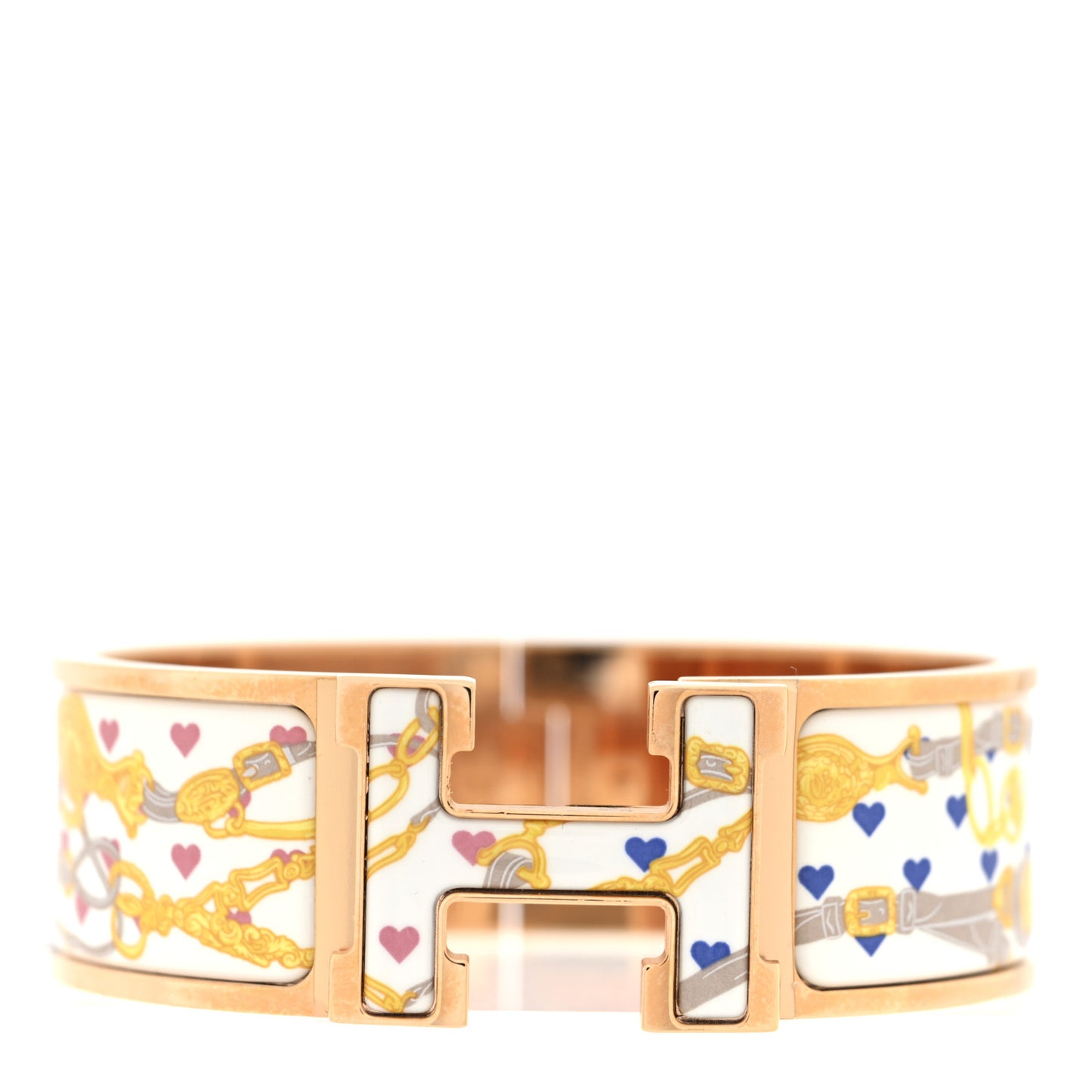 Enamel Printed Wide Brides de Gala Love Click Clac Bracelet PM Confetis