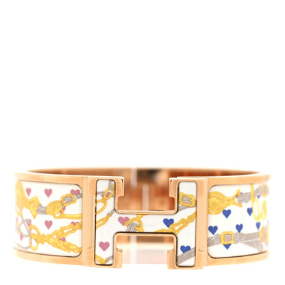 Hermes Enamel Printed Wide Brides de Gala Love Click Clac Bracelet PM Confetis 1 of 4