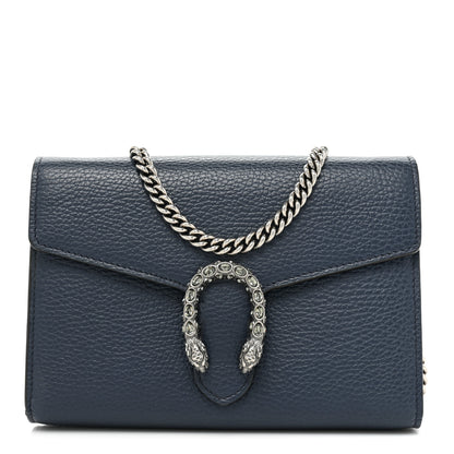 Gucci Dollar Calfskin Crystal Mini Dionysus Chain Wallet Blue Agata Black Diamond 1 of 15