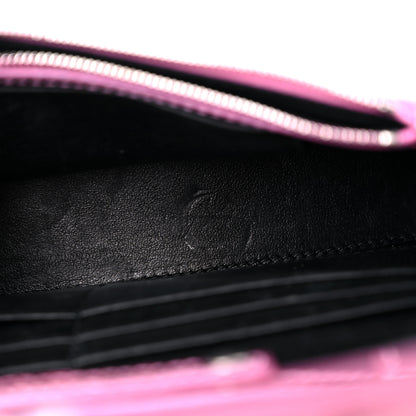 Balenciaga Metallic Shiny Calfskin Crocodile Embossed Hourglass Chain Bag Pink 11 of 13