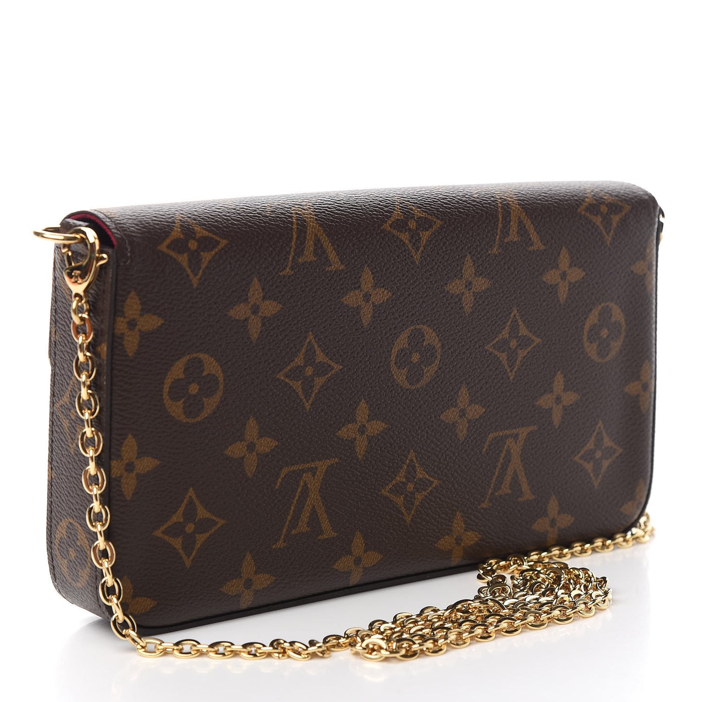 Monogram Pochette Felicie Chain Wallet Fuchsia