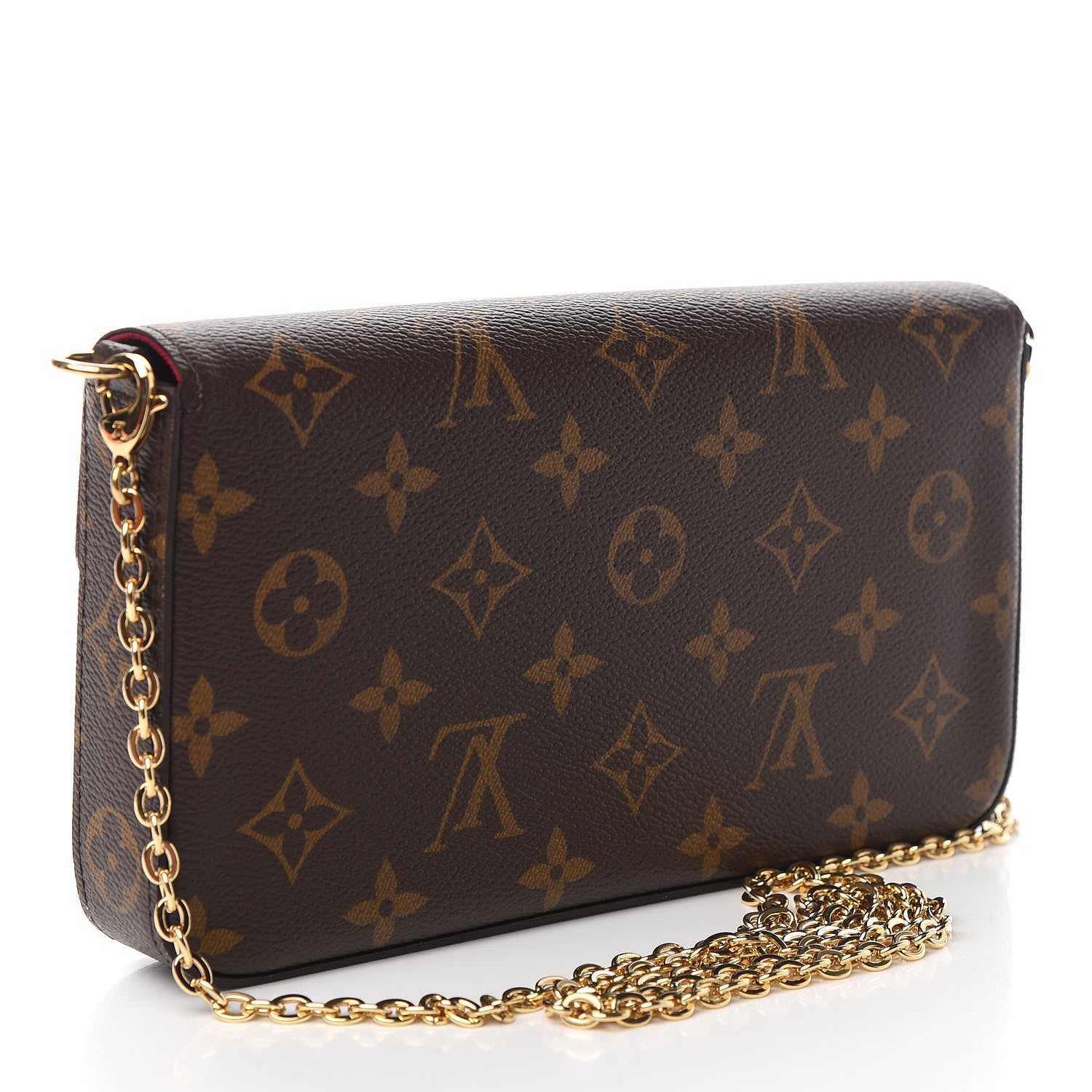 Louis Vuitton Monogram Pochette Felicie Chain Wallet Fuchsia 3 of 10
