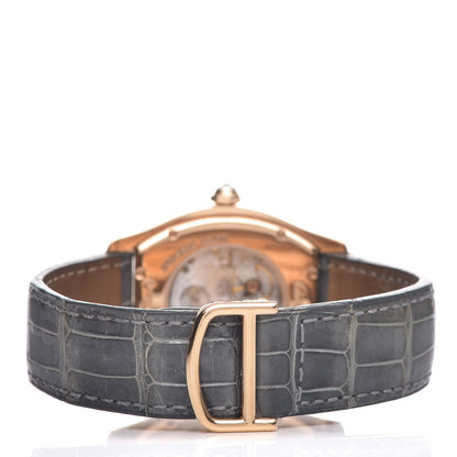 Cartier 18K Pink Gold Alligator Diamond Bezel 34mm Tortue Automatic Watch Grey 4 of 12