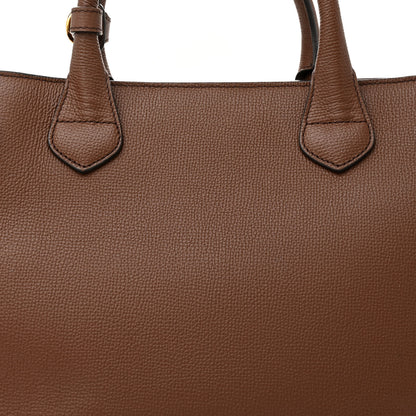 Burberry Grainy Calfskin House Check Medium Banner Tote Tan 7 of 13