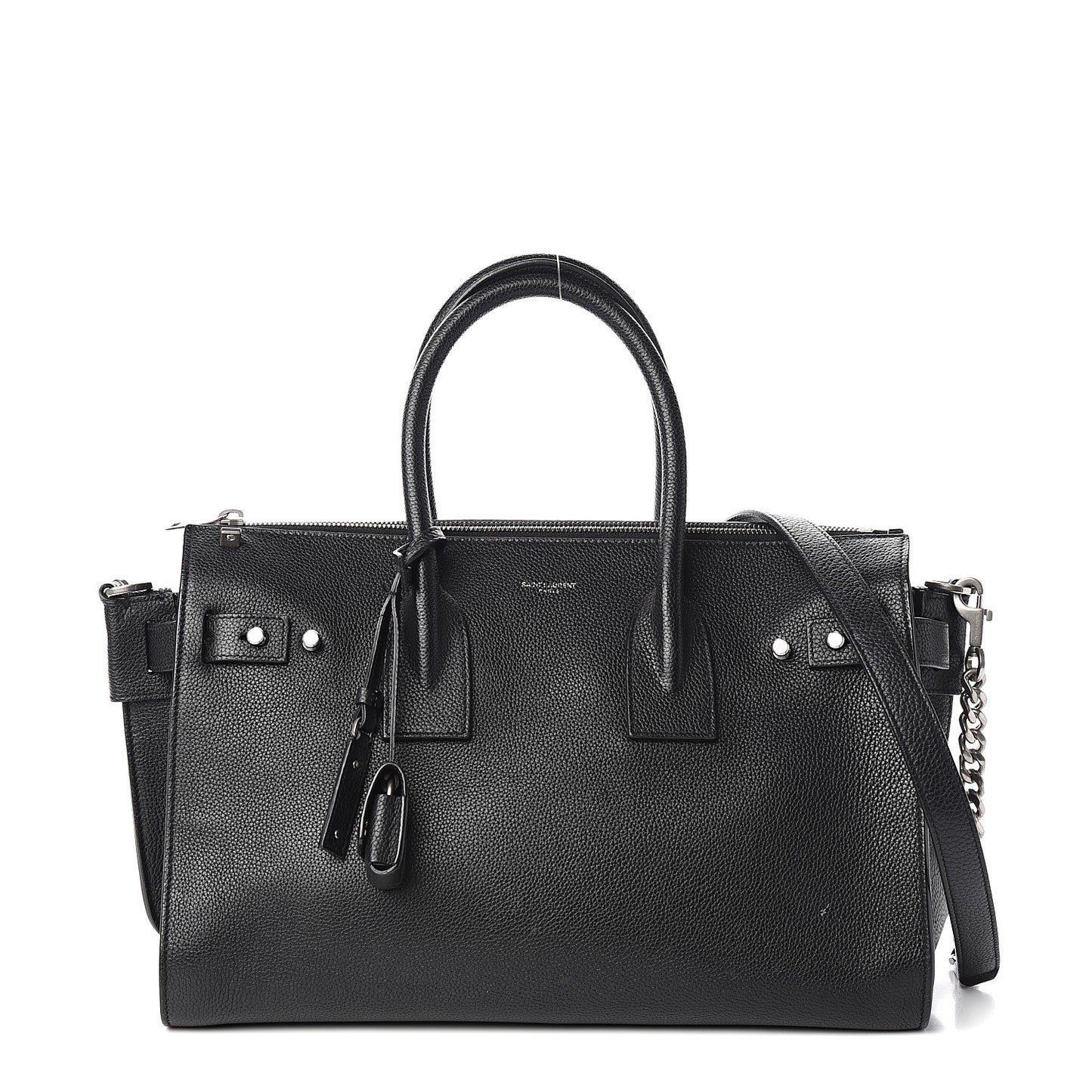 Grained Calfskin Small Supple Sac De Jour Duffle Black