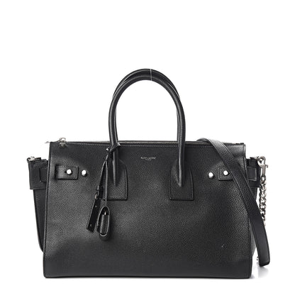 Saint Laurent Grained Calfskin Small Supple Sac De Jour Duffle Black 1 of 10