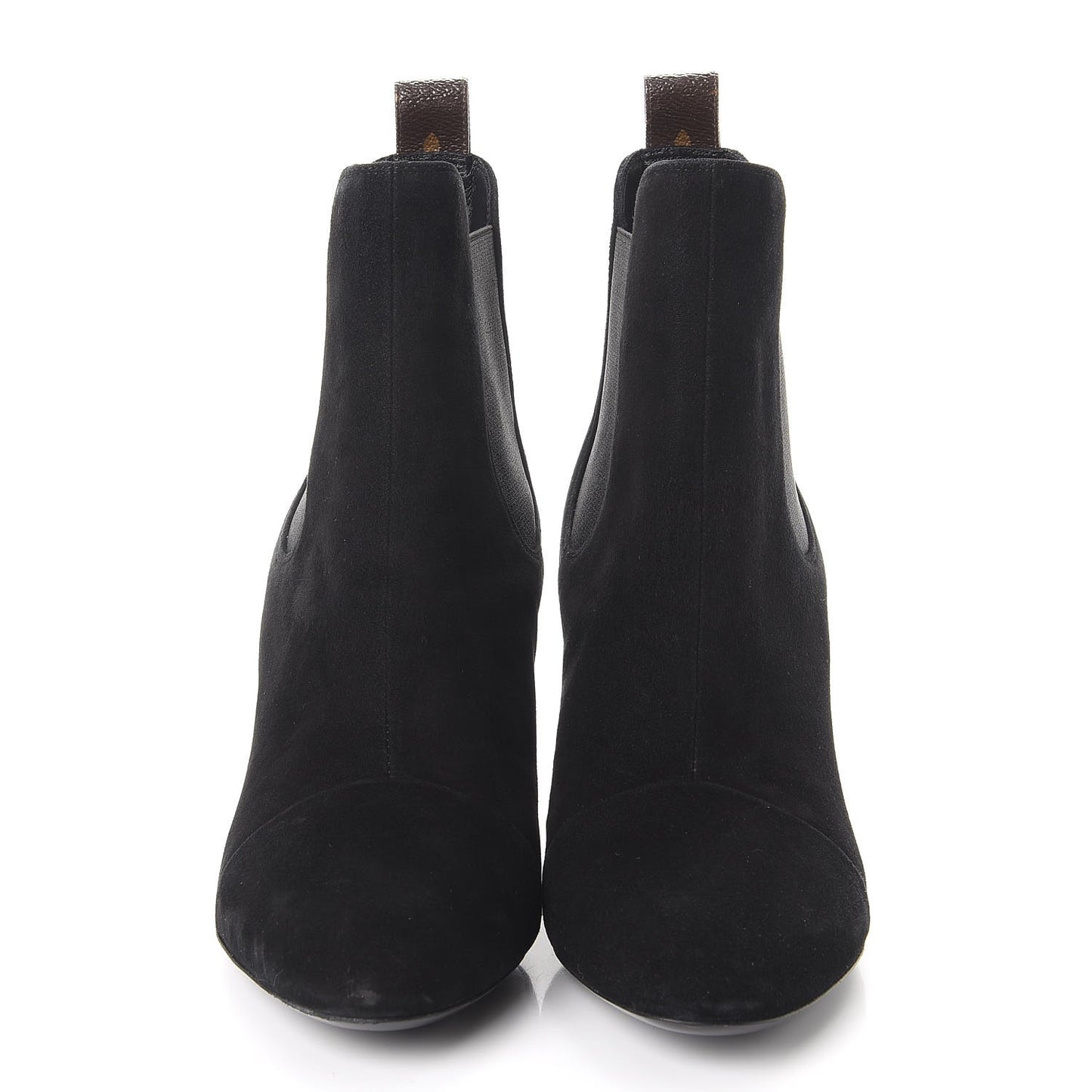 Suede Monogram Uniformes Cap Toe Chelsea 75mm Ankle Boots 38 Black
