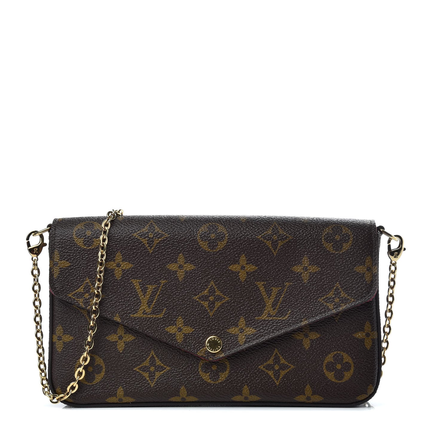 Monogram Pochette Felicie Chain Wallet Fuchsia